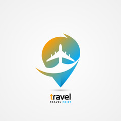 Travel point symbol. Modern colorful vector