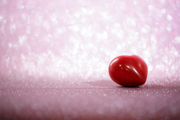Valentine's day red hearts on a beautiful bokeh background. 