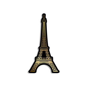 Gold Eiffel Tower Label