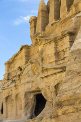 Naklejka premium Ancient abandoned rock city of Petra in Jordan tourist attraction