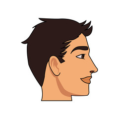 man face cartoon icon over white background. colorful design. vector illustration