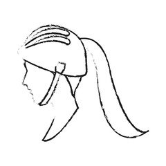 woman face cartoon icon over white background. vector illustration