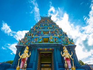 Beautiful Sunset View of Nainativu Nagapoosani Amman Hindu Tamil Kovil Temple , Jaffna, Sri Lanka