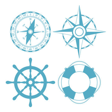 Navigatoin maritime vector icon set