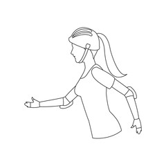 woman cartoon icon over white background. vector illustration