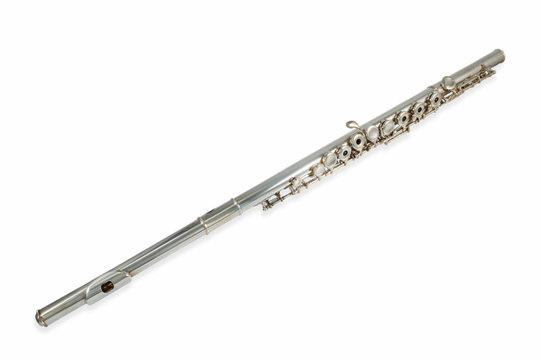 Long lying flute isolated on white background
