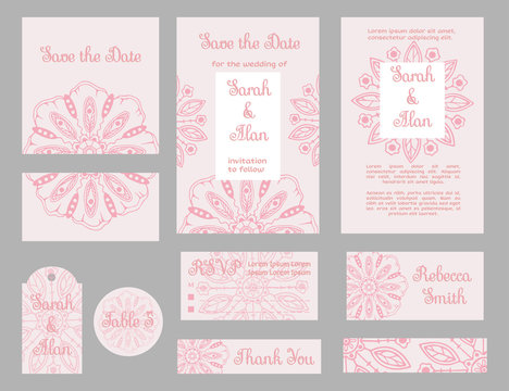 wedding invitation floral template collection