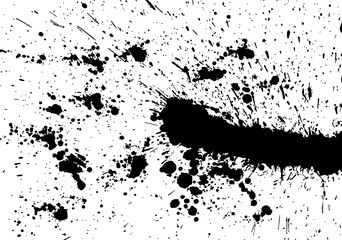 Black splashes hand made tracing from sketch Vector Illustration