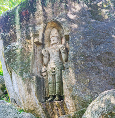 Kushtaraja Gala statue, Weligama, Sri Lanka