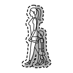 woman walking cartoon icon over white background. vector illustration