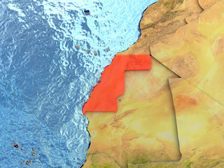 Western Sahara in red