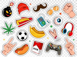 Boy Fashion Colorful Badges Set