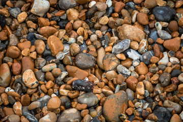 Pile of peebles on the beach