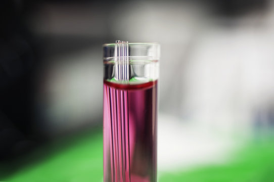 Close-up of chemical in test tube at laboratory