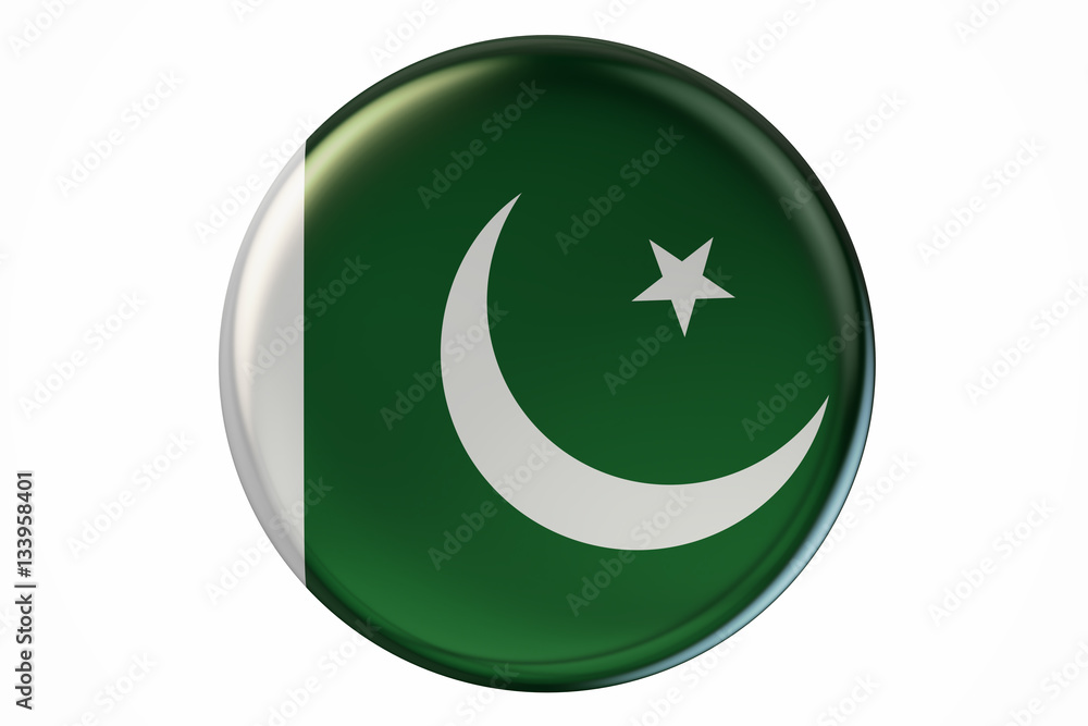 Poster badge with flag of pakistan, 3d rendering