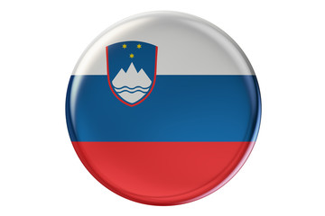 Fototapeta premium Badge with flag of Slovenia, 3D rendering