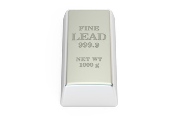 lead ingot, 3D rendering