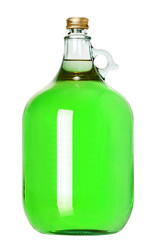 Wine bottle on white background.