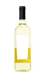 Wine bottle on white background.