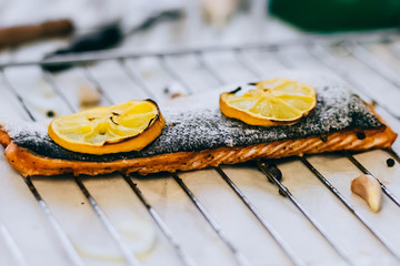 Grilled Salmon with garlic and herb by lemon