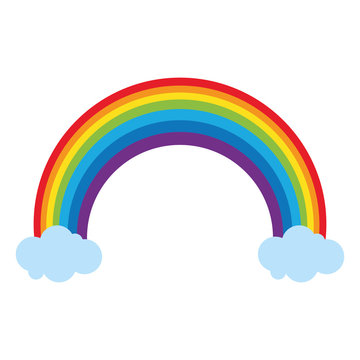 rainbow clouds emblem st patrick day vector illustration eps 10