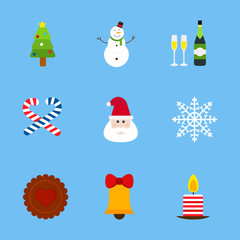 Christmas holiday icons vector set.