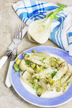 Grilled Fennel With Aromatic Herbs And Olive Oil