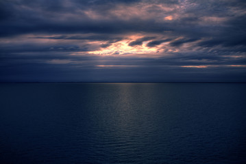 Obraz premium Coastline of Belize during sunset