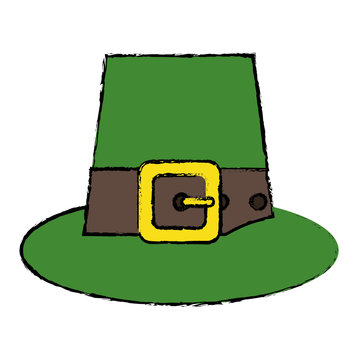 cartoon green saint patrick day top hat with buckle vector illustration eps 10