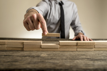 Completing a brick wall business concept