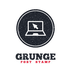 Laptop sign icon. Notebook pc with cursor symbol.