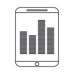 smartphone screen equalizer music outline vector illustration eps 10