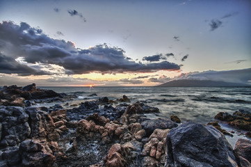 Maui tidal pool sunset