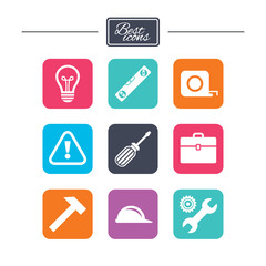 Repair, construction icons. Engineering signs.