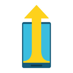 mobile phone technology upload arrow vector illustration eps 10