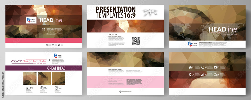 Poster business templates in hd format for presentation slides. easy editable abstract vector layouts in fl