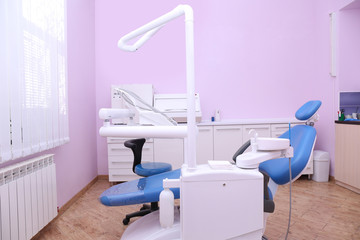 Interior of dental room in modern clinic