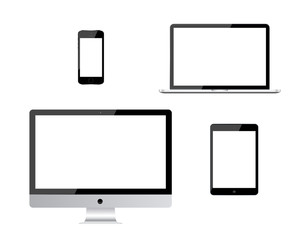 Digital devices. Laptop, tablet, monitor