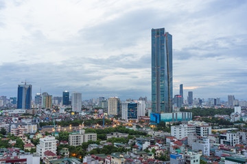 Aerial view of Hanoi cityscape at Lieu Giai street - Dao Tan street - Kim Ma street, Ba Dinh...