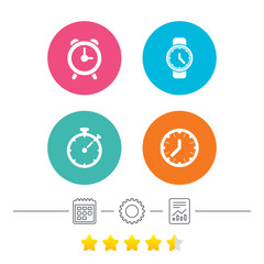 Fototapeta premium Mechanical clock time icons. Stopwatch timer.