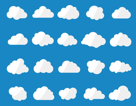 Collection of cloud icons