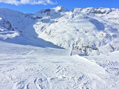 Empty slope in mountains