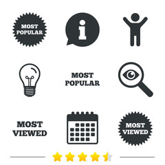 Most popular star icon. Most viewed symbol.