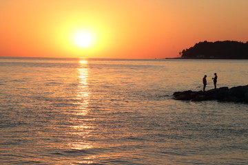 Fototapeta premium sunset on the sea coast