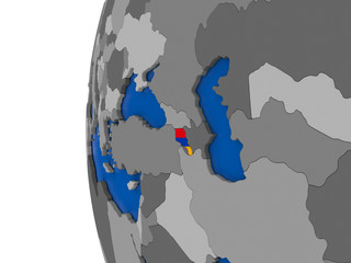 Obraz premium Armenia on globe