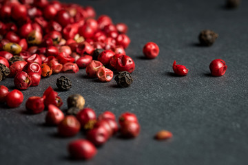 Red and black peppercorns