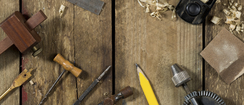 Carpentry tools selection banner image