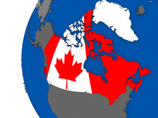 Canada on globe