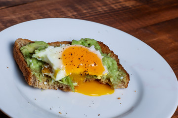 Toast with avocado and egg