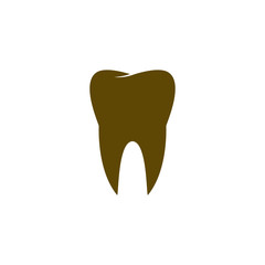 Flat paper cut style icon of tooth. Dentistry symbol